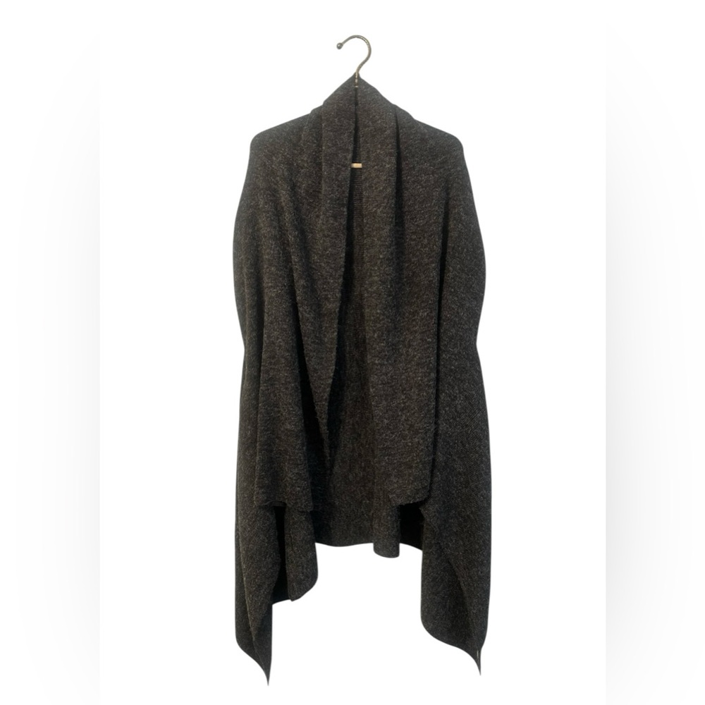 NWOT Pour Vous Dark Gray Knit Alpaca & Silk Sleeveless Sweater Vest /wrap